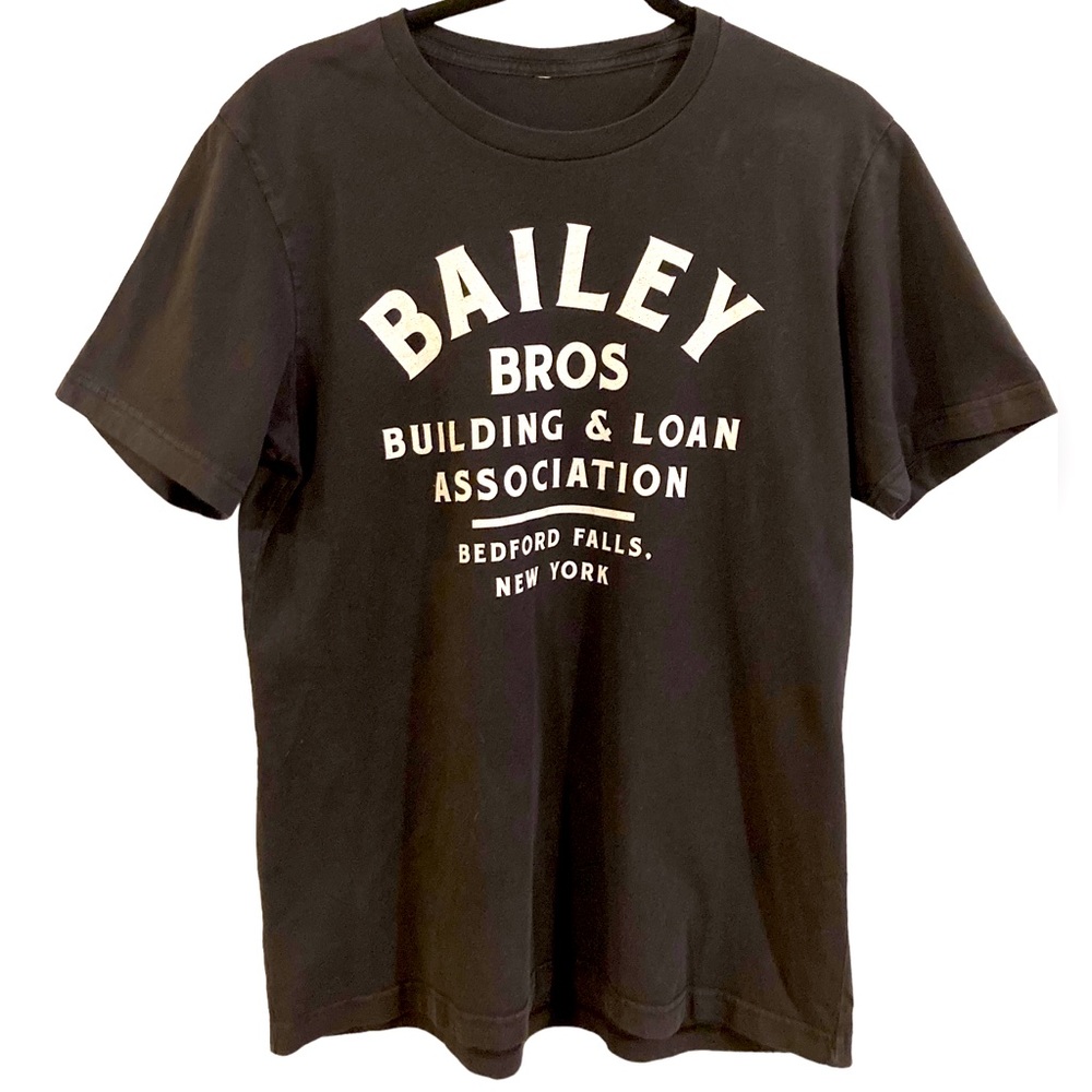Vintage Bailey Bros. T-Shirt - Medium - Black - ‘It’s a Wonderful Life’